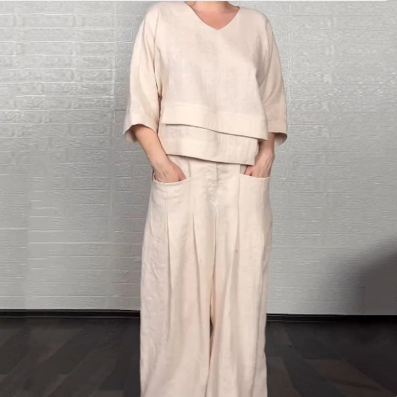 Ilyara™ - Ensemble Décontracté Coton Lin Femme