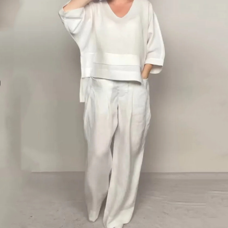 Ilyara™ - Ensemble Décontracté Coton Lin Femme