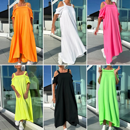 Phaedra™ - Robe maxi femme élégante et confortable à épaules dénudées