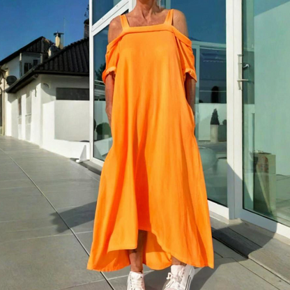 Phaedra™ - Robe maxi femme élégante et confortable à épaules dénudées