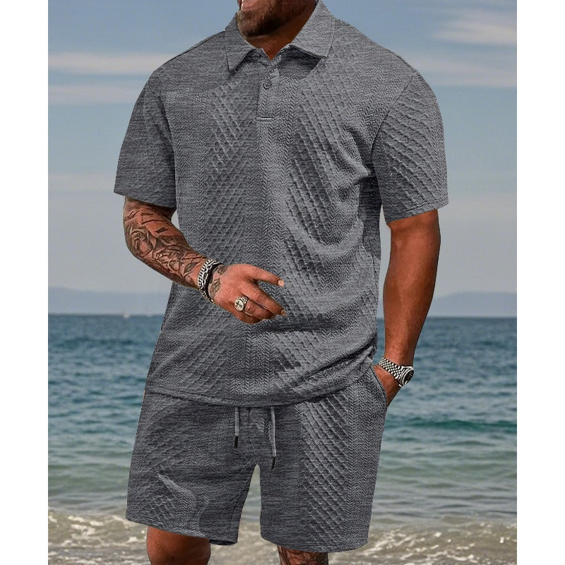 Marro | Stilvolles Herren-Set mit Poloshirt und Kordel-Shorts