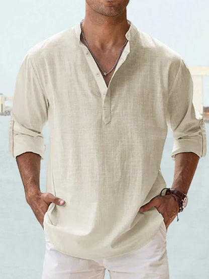 Eranga - Long Sleeved Cotton Linen Shirt