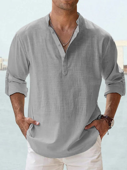 Eranga - Long Sleeved Cotton Linen Shirt