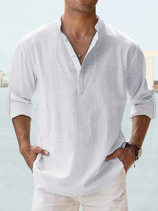 Eranga - Long Sleeved Cotton Linen Shirt