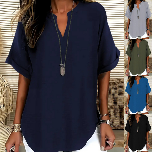 Laurel - Blusa vaporosa con escote en V