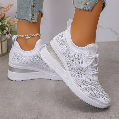 Sneakers Ortopediche Donna con Supporto Arco Plantare e Strass – Comode e Leggere