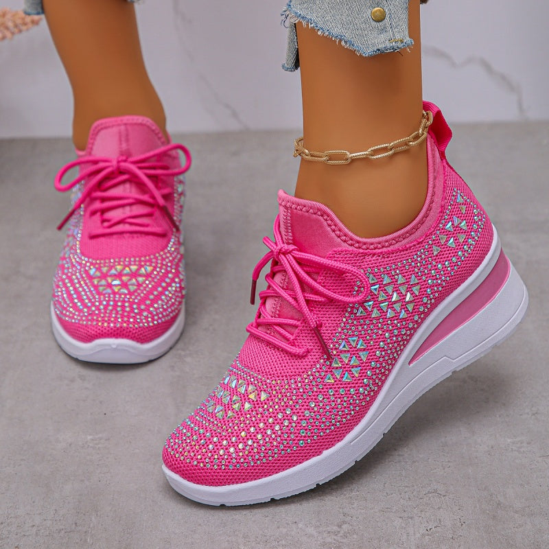 Sneakers Ortopediche Donna con Supporto Arco Plantare e Strass – Comode e Leggere