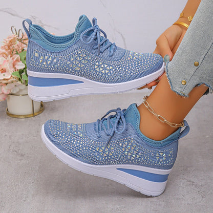 Sneakers Ortopediche Donna con Supporto Arco Plantare e Strass – Comode e Leggere