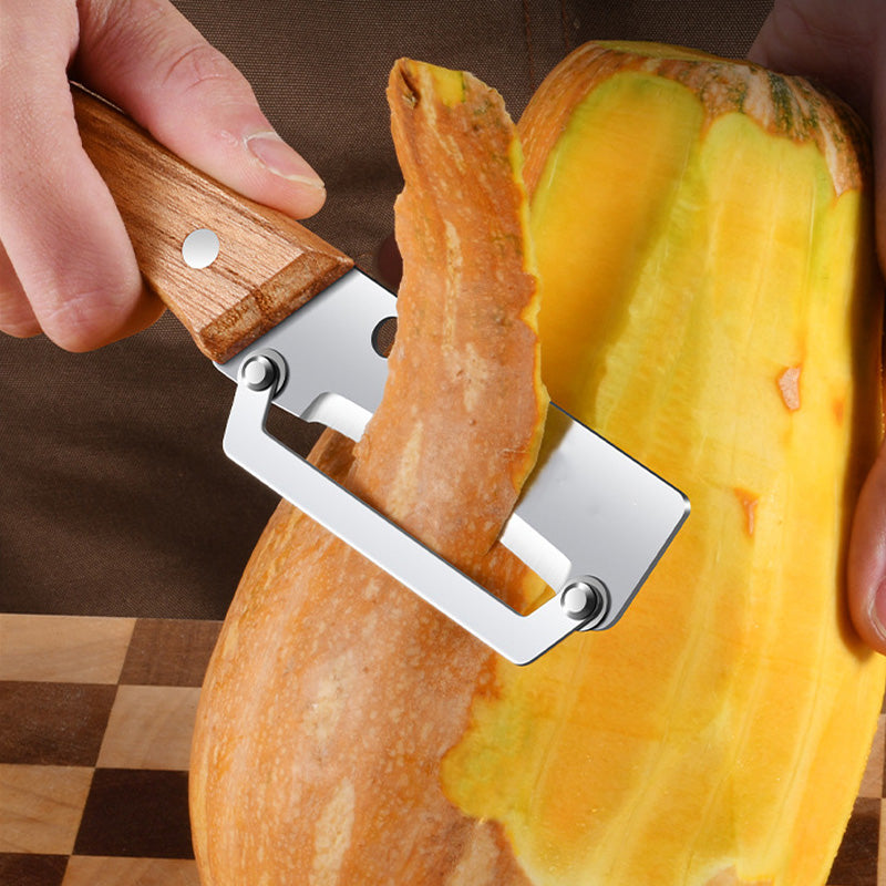 Gemüseschäler aus Edelstahl mit Holzgriff