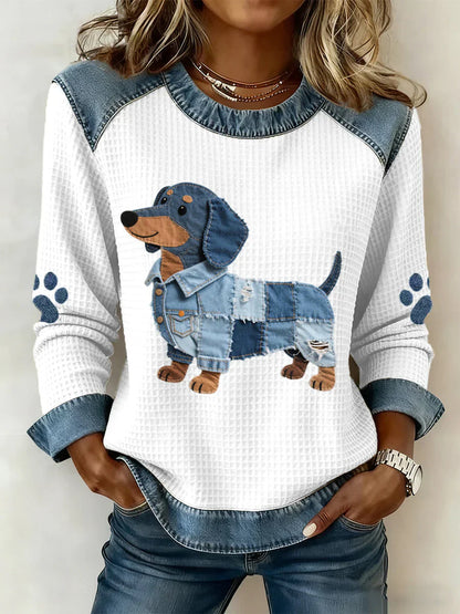 Bella | Patchwork Sausage Dog Jumper