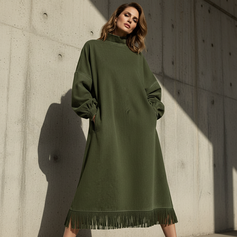 Loretta | Lässiges Kleid aus festem Kunstwildleder