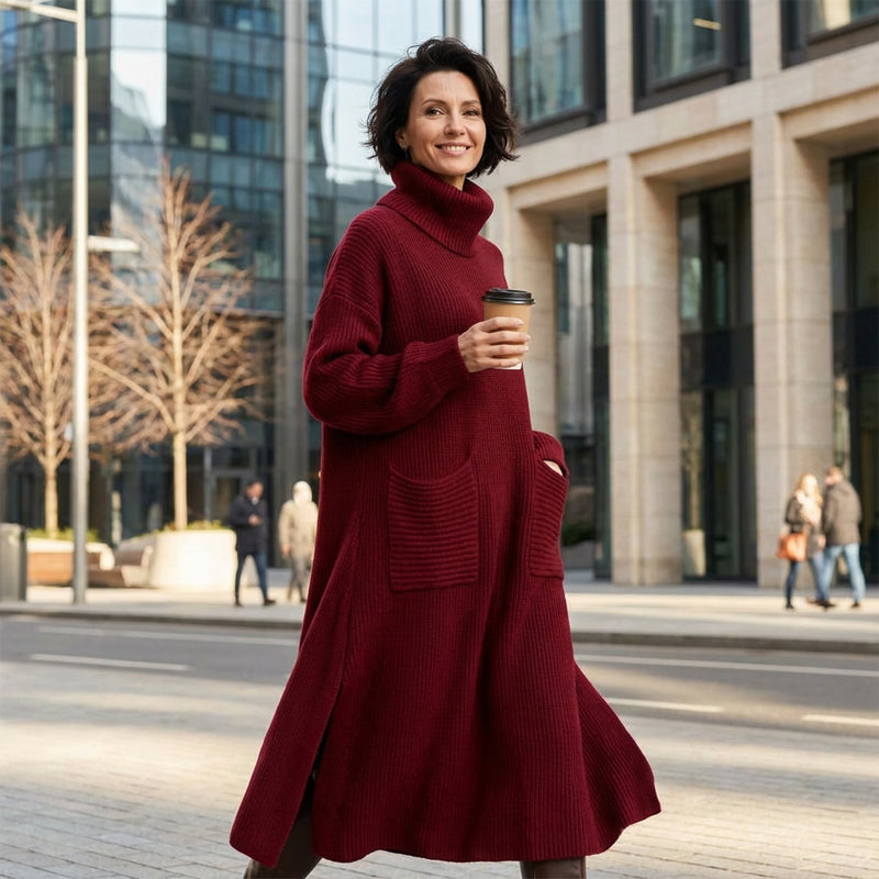 🎁2026 New Arrivals 70% OFF💥Women's Turtleneck Long Sleeve Knit Sweater Dress