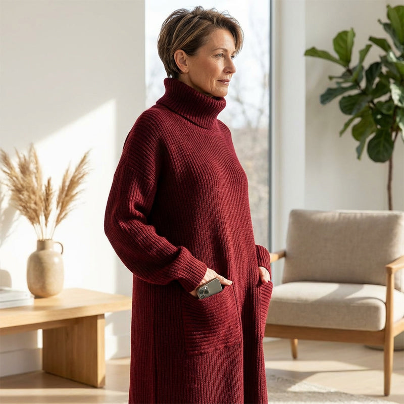 🎁2026 New Arrivals 70% OFF💥Women's Turtleneck Long Sleeve Knit Sweater Dress