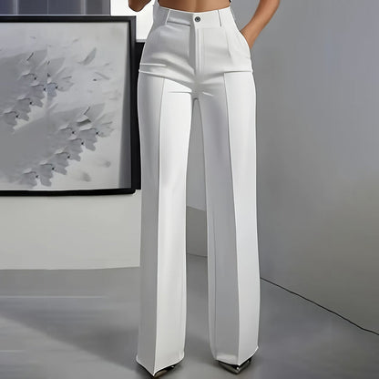 Pantalones de traje de cintura alta para mujer.