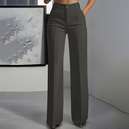 Pantalones de traje de cintura alta para mujer.