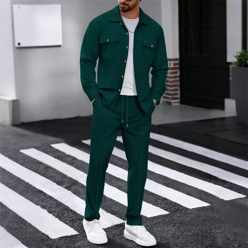 Marjello | Modernes Freizeit Set mit Knopfjacke