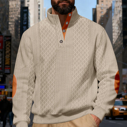 Sweat-shirt Col Jacquard Texturé