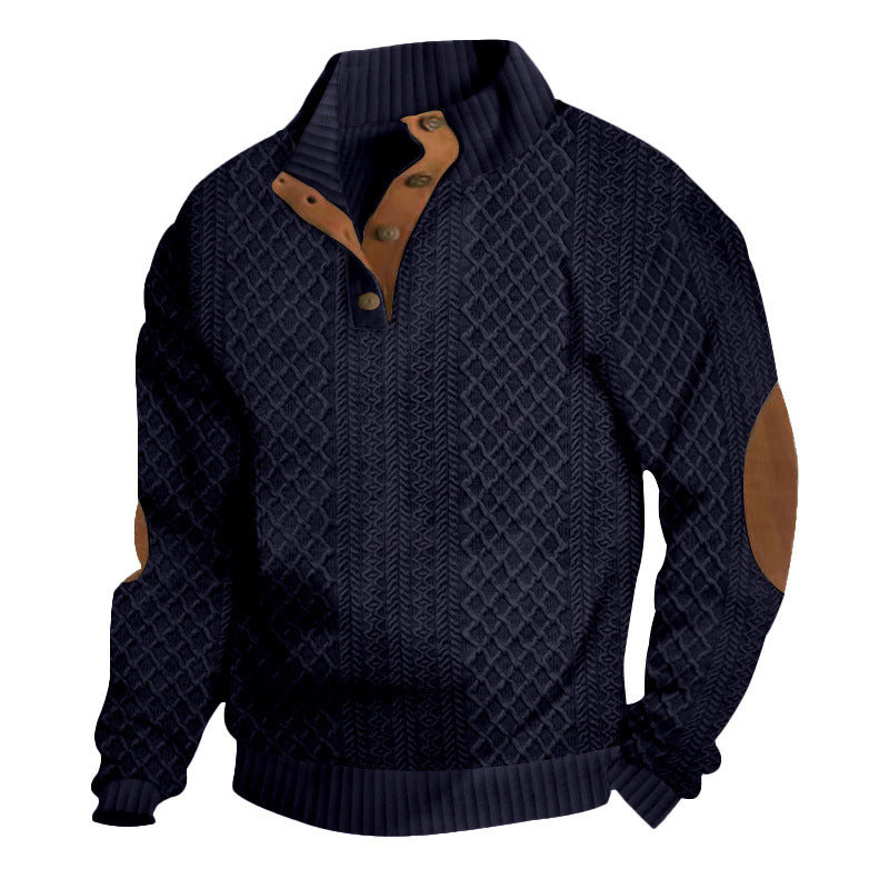 Sweat-shirt Col Jacquard Texturé