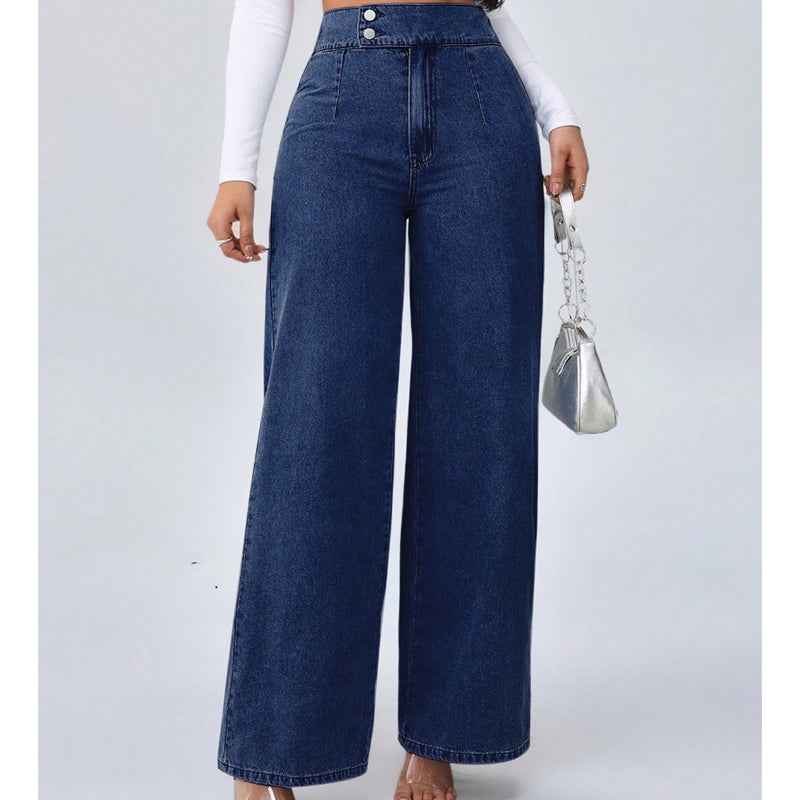 Eliba | Hoch taillierte Jeans mit weitem Bein