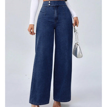 Eliba | Hoch taillierte Jeans mit weitem Bein