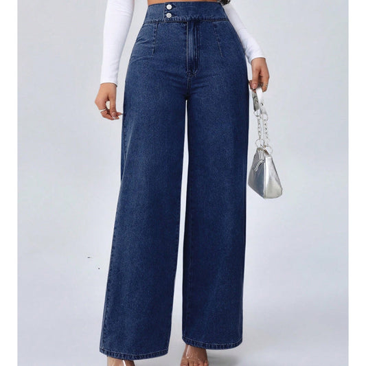 Eliba | Hoch taillierte Jeans mit weitem Bein