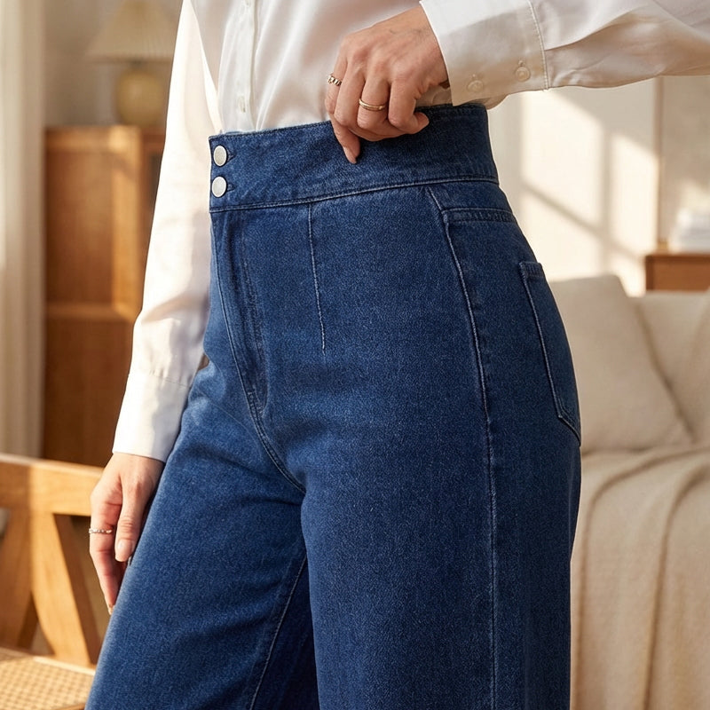 Eliba | Hoch taillierte Jeans mit weitem Bein