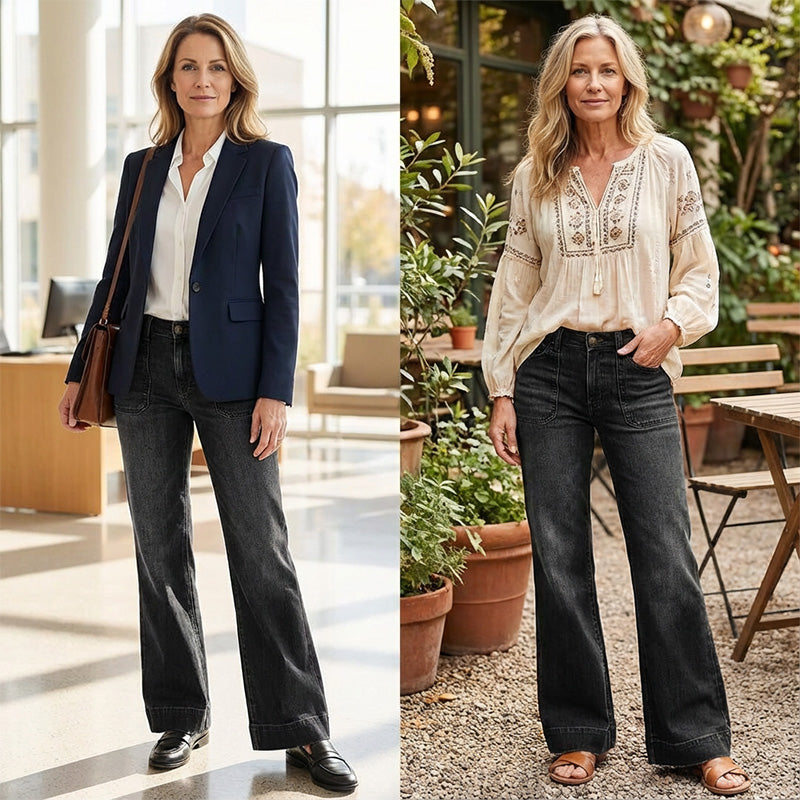 Aurevia™ -  Jean Large Style Vintage Femme