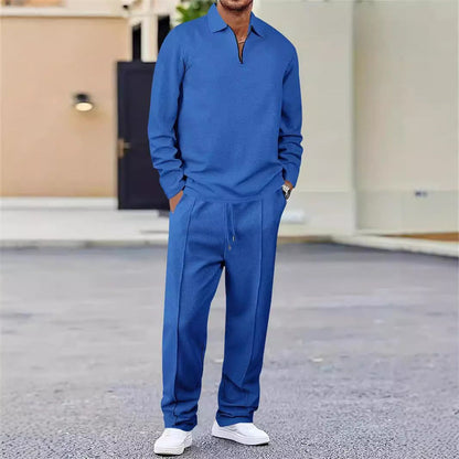 Lennard | Strukturiertes Waffelstrick Set mit Gerader Hose