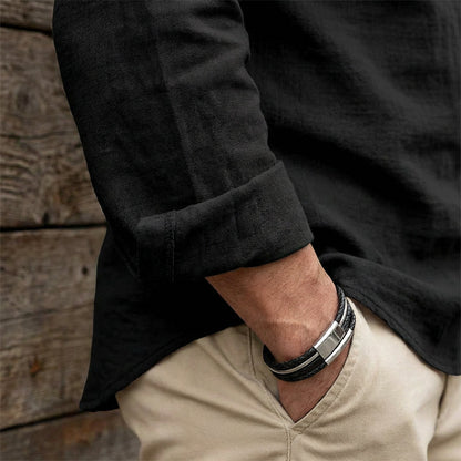 Jorgo | Klassisches Herren-Langarmshirt mit Schnürdetail