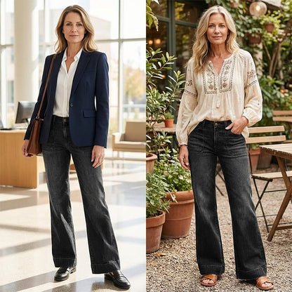 Camilla | Slim-Effect Schlagjeans mit Elastischem Stretch