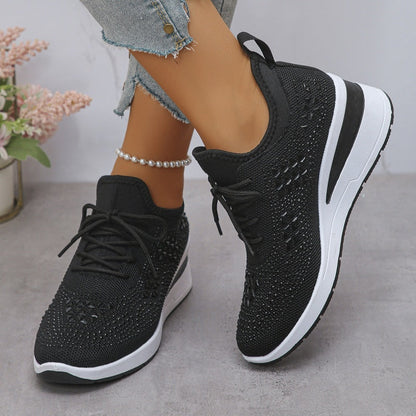 Nóra™ | Csillogó strasszos lélegző sneaker