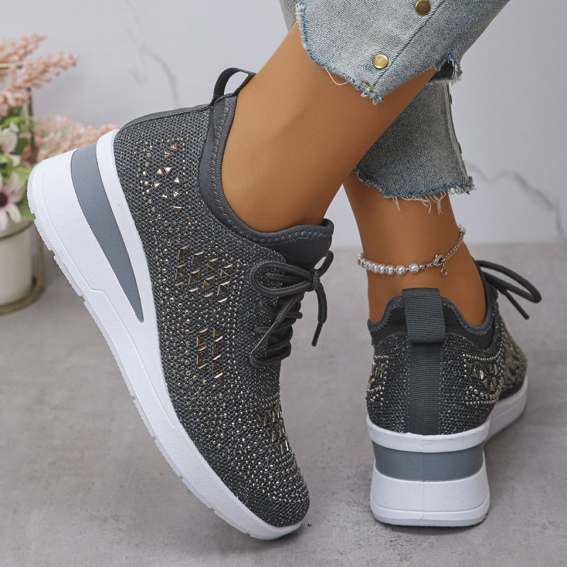 Nóra™ | Csillogó strasszos lélegző sneaker