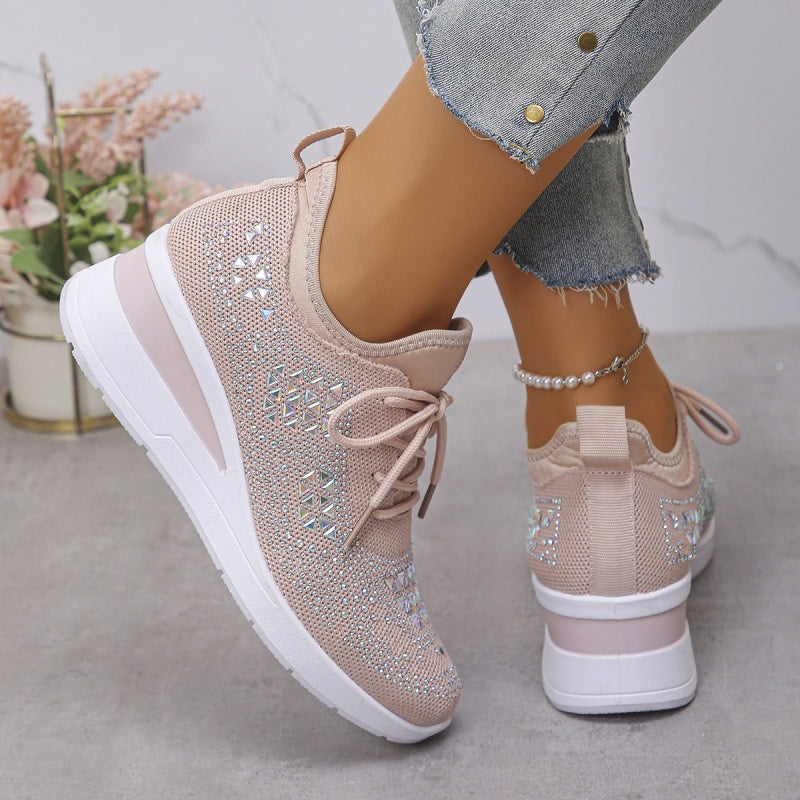 Nóra™ | Csillogó strasszos lélegző sneaker