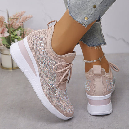 Nóra™ | Csillogó strasszos lélegző sneaker