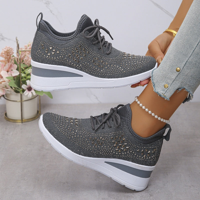 Nóra™ | Csillogó strasszos lélegző sneaker