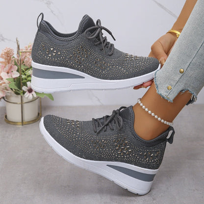 Nóra™ | Csillogó strasszos lélegző sneaker