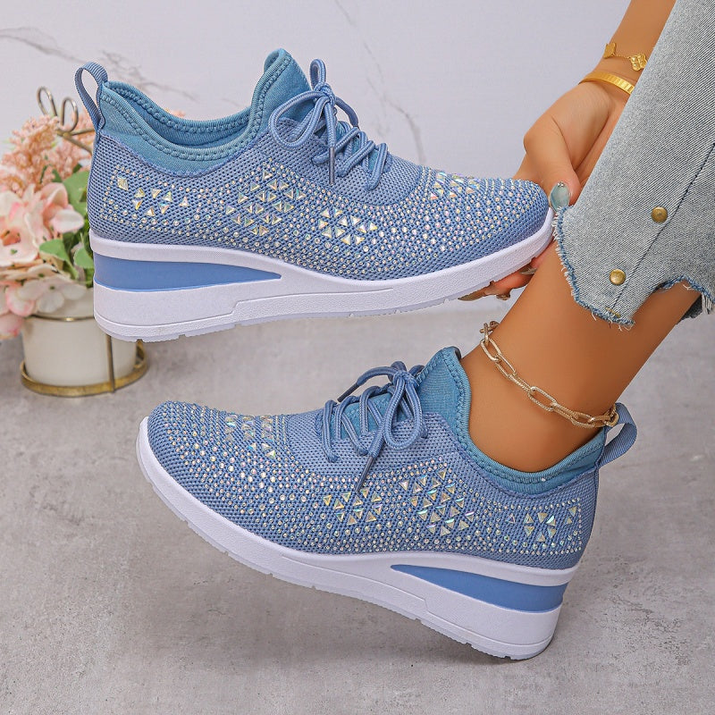 Nóra™ | Csillogó strasszos lélegző sneaker