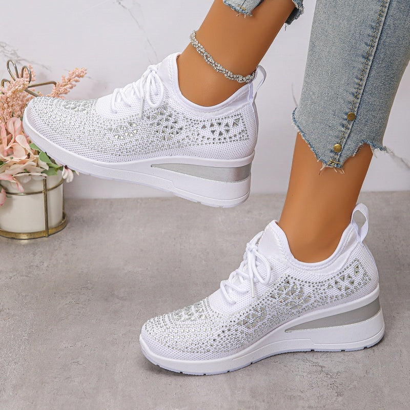 Nóra™ | Csillogó strasszos lélegző sneaker