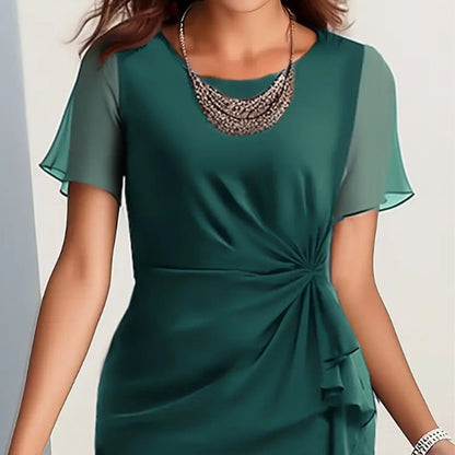 Arletta - Vestido de cintura marcada com toque suave