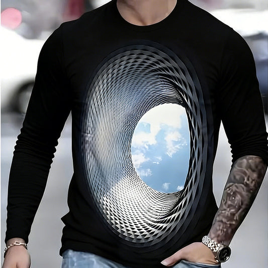 Dario | Urbanes Langarmshirt mit Digitalem Kunstprint