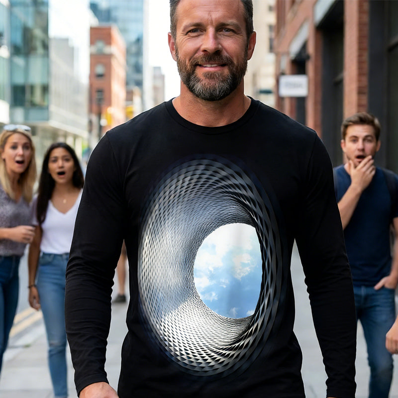 Dario | Urbanes Langarmshirt mit Digitalem Kunstprint