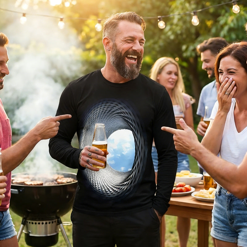 Dario | Urbanes Langarmshirt mit Digitalem Kunstprint
