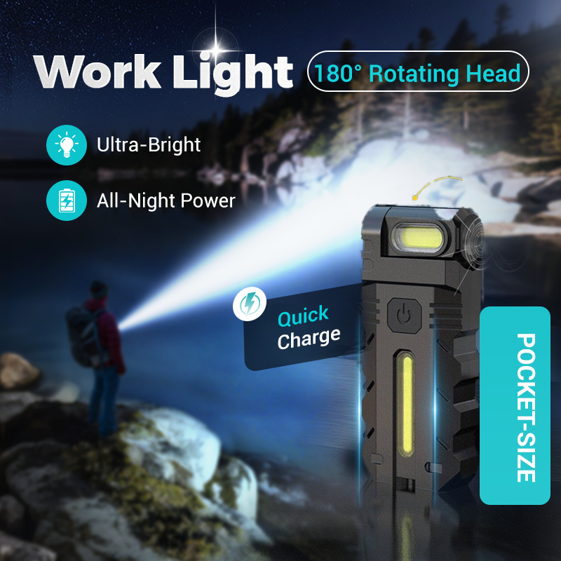 💥LED-Arbeitsleuchte mit 180° drehbarem Kopf