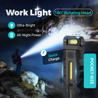 💥LED-Arbeitsleuchte mit 180° drehbarem Kopf