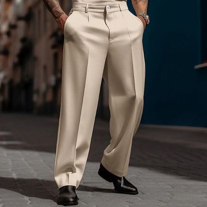 Orionis | Herenbroek met wijde pijpen en plooien – Casual broek met losse pasvorm