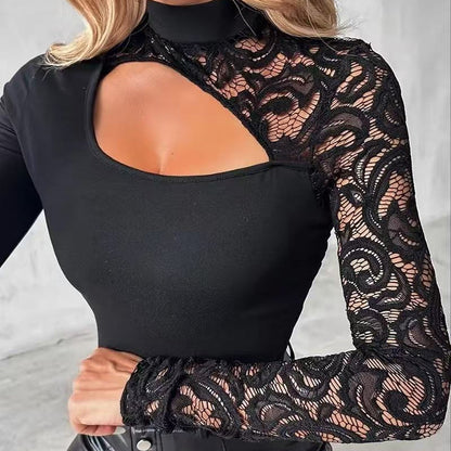 Oilana | Verführerisches Damen-Top mit Spitze und Cut-Out