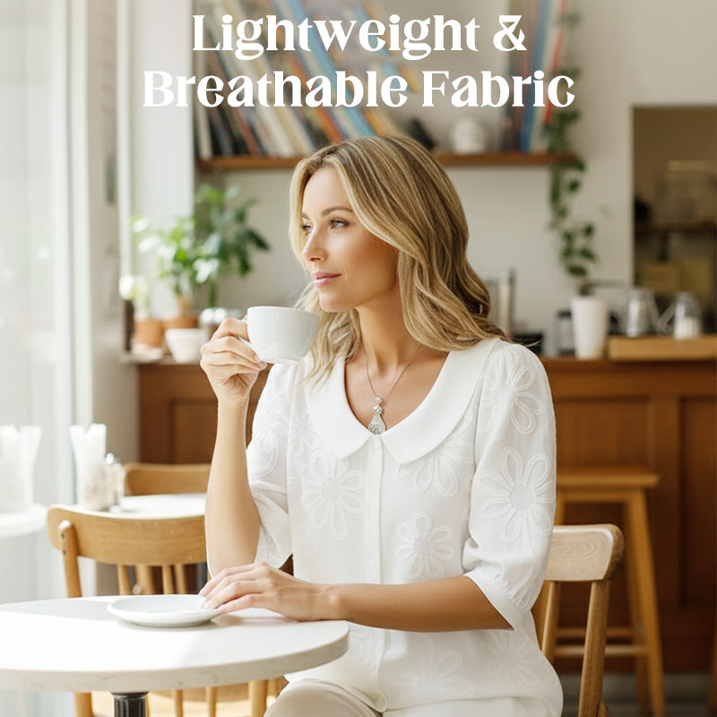 Perina™ - Chemise Fleurie Brodée Style Rétro