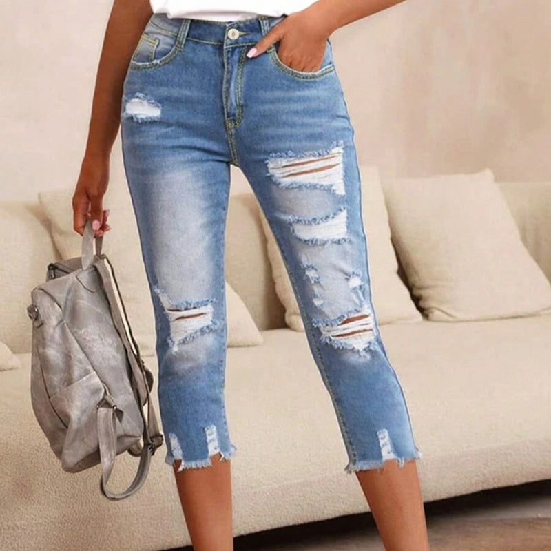 Leina | Trendige Destroyed-Jeans mit verkürztem Schnitt