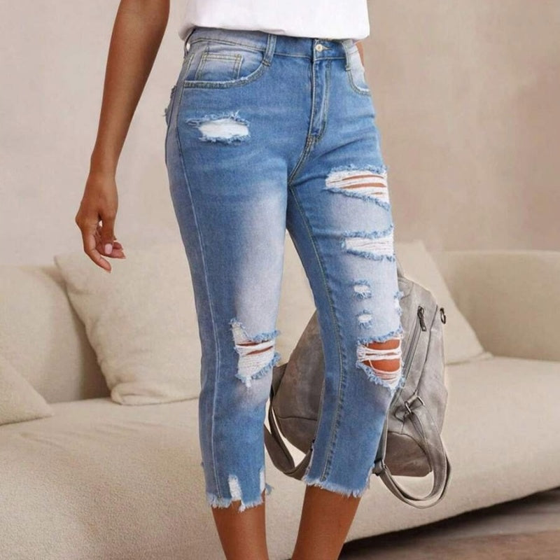 Leina | Trendige Destroyed-Jeans mit verkürztem Schnitt