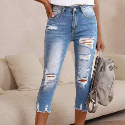 Leina | Trendige Destroyed-Jeans mit verkürztem Schnitt